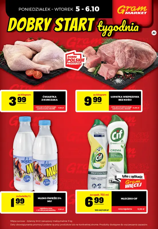 Gram Market - gazetka promocyjna Cały tydzień niskie ceny od piątku 02.10 do środy 07.10 - strona 4