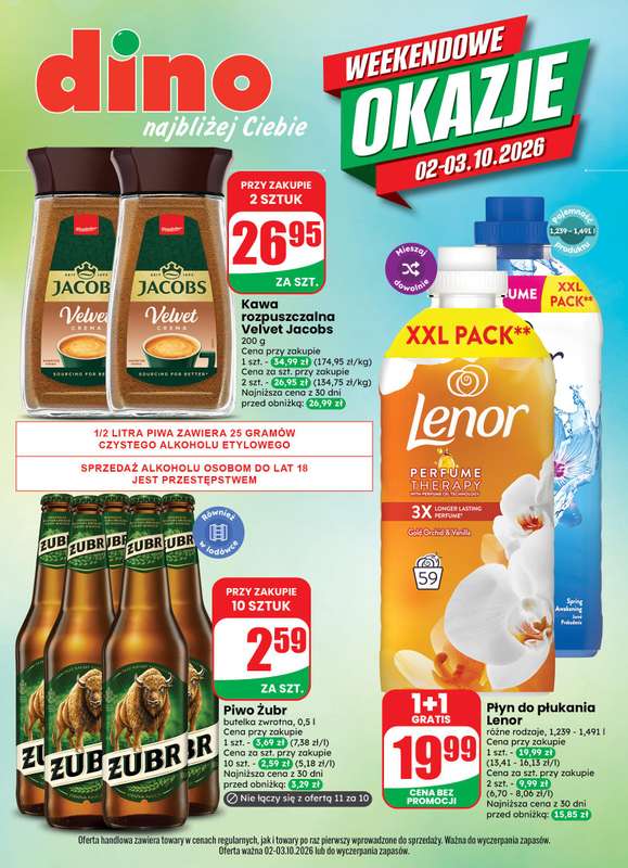 Dino - gazetka promocyjna Weekendowe okazje od piątku 02.10 do soboty 03.10