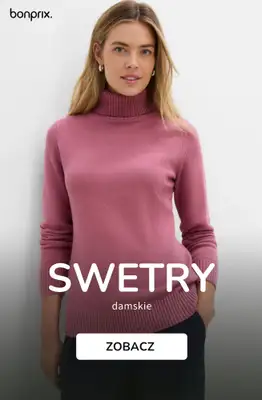 bonprix - gazetka promocyjna SWETRY damskie od piątku 02.10 