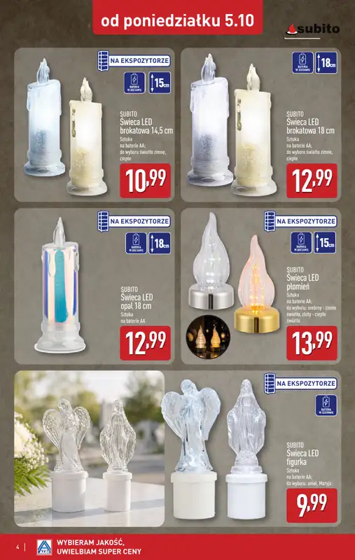 Aldi - gazetka promocyjna Światełko pamięci od poniedziałku 05.10 do soboty 10.10 - strona 4