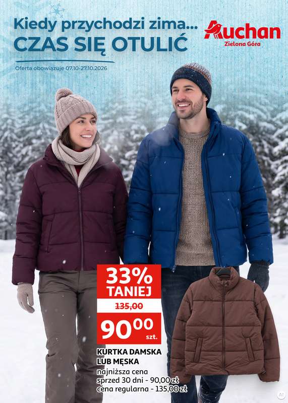Auchan - gazetka promocyjna Gazetka Zielona Góra I Kiedy przychodzi zima ... Czas się otulić od środy 07.10 do wtorku 27.10