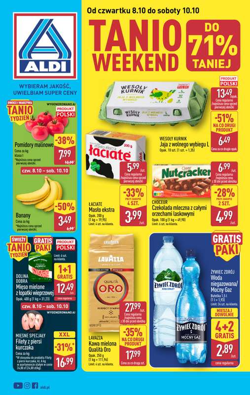 Aldi - gazetka promocyjna Weekend super cen w Aldi! od czwartku 08.10 do soboty 10.10