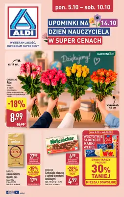 Aldi - gazetka promocyjna Upominki na Dzień Nauczyciela w super cenach! od poniedziałku 05.10 do soboty 10.10