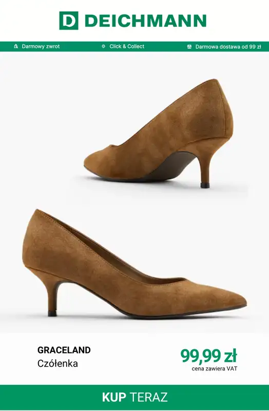 Deichmann - gazetka promocyjna Brązowe czółenka od niedzieli 04.10  - strona 9