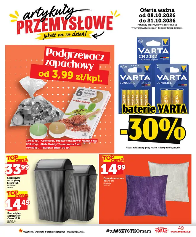 TOPAZ - gazetka promocyjna Gazetka od czwartku 08.10 do środy 14.10 - strona 49