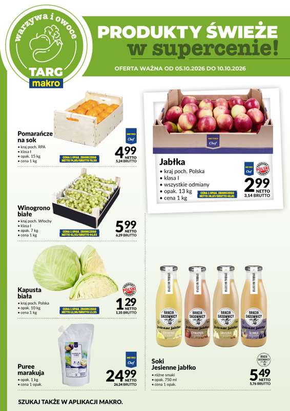Makro - gazetka promocyjna Targ MAKRO - oferta świeża w super cenach! od poniedziałku 05.10 do soboty 10.10 - strona 5