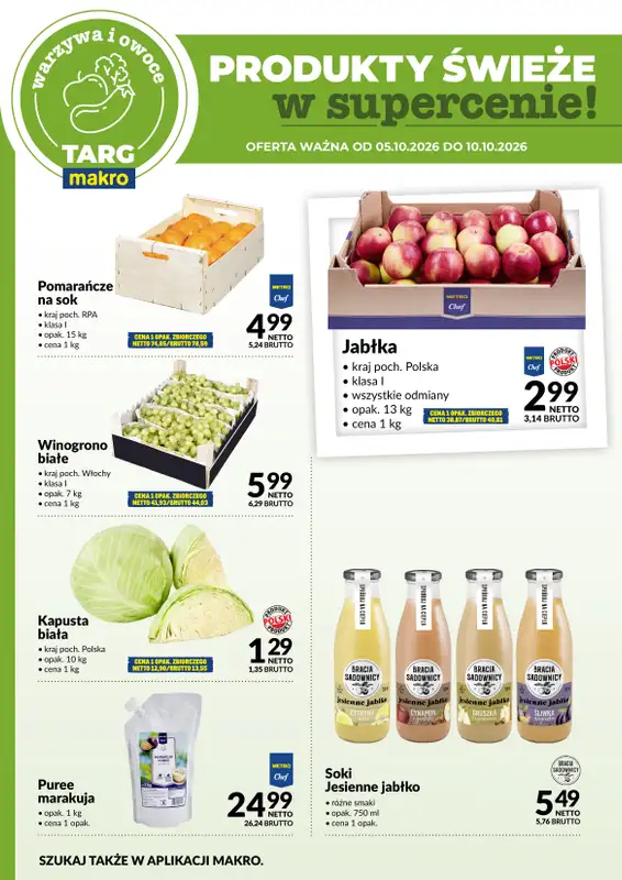 Makro - gazetka promocyjna Targ MAKRO - oferta świeża w super cenach! od poniedziałku 05.10 do soboty 10.10 - strona 5