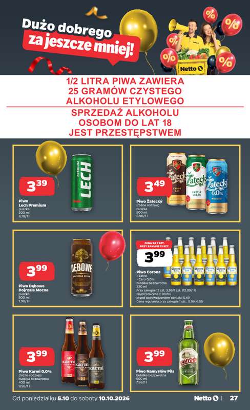 Netto - gazetka promocyjna Gazetka Spożywcza od poniedziałku 05.10 do soboty 10.10 - strona 27