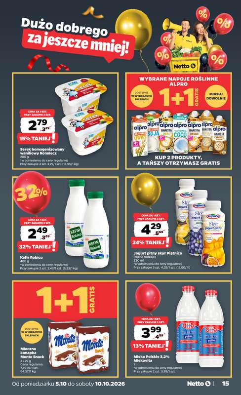 Netto - gazetka promocyjna Gazetka Spożywcza od poniedziałku 05.10 do soboty 10.10 - strona 15