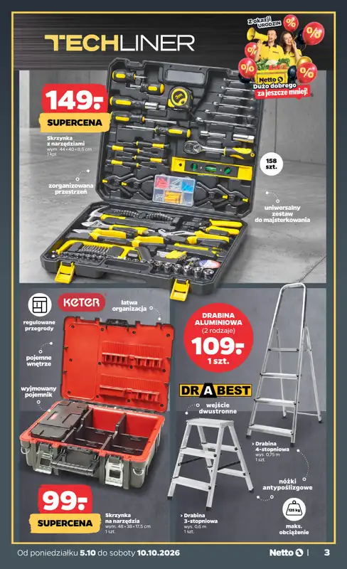 Netto - gazetka promocyjna Inspiracje tygodnia Niezbędnik majsterkowicza od poniedziałku 05.10 do soboty 10.10 - strona 3