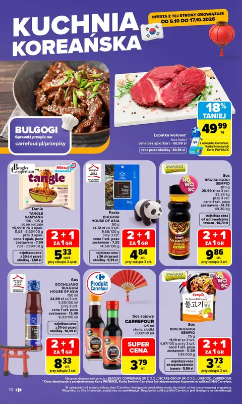 Carrefour - gazetka promocyjna Gazetka Carrefour od poniedziałku od poniedziałku 05.10 do soboty 10.10 - strona 10