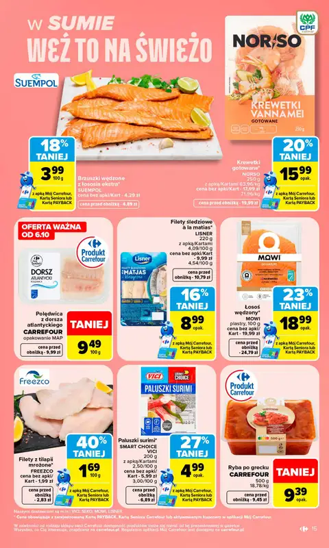 Carrefour Market - gazetka promocyjna Gazetka Carrefour Market od poniedziałku od poniedziałku 05.10 do soboty 10.10 - strona 15