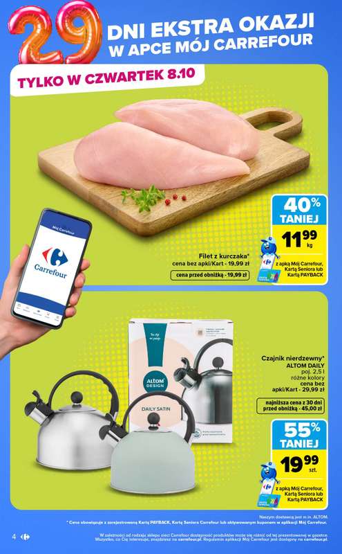 Carrefour Market - gazetka promocyjna Gazetka Codziennie ekstra okazje od poniedziałku 05.10 do soboty 10.10 - strona 4