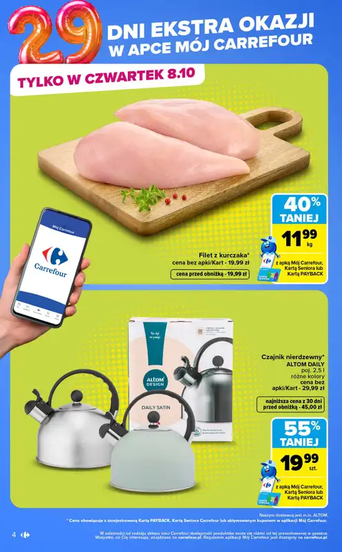 Carrefour Market - gazetka promocyjna Gazetka Codziennie ekstra okazje od poniedziałku 05.10 do soboty 10.10 - strona 4