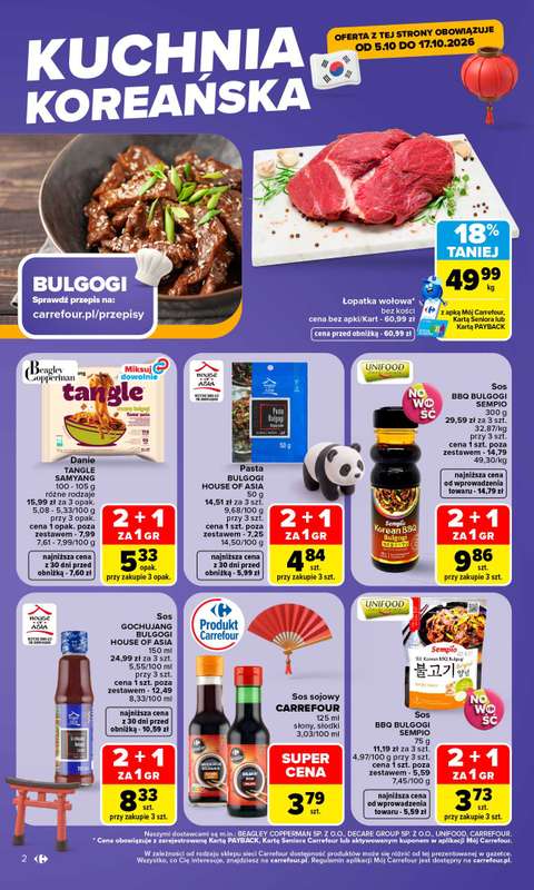 Carrefour Market - gazetka promocyjna Gazetka Kuchnia Koreańska od poniedziałku 05.10 do soboty 17.10 - strona 2