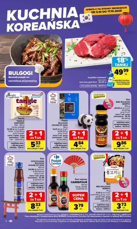 Carrefour Market - gazetka promocyjna Gazetka Kuchnia Koreańska od poniedziałku 05.10 do soboty 17.10 - strona 2