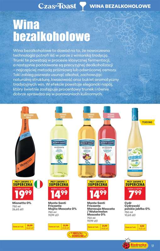 Biedronka - gazetka promocyjna Czas na Toast! od poniedziałku 05.10 do soboty 17.10 - strona 17