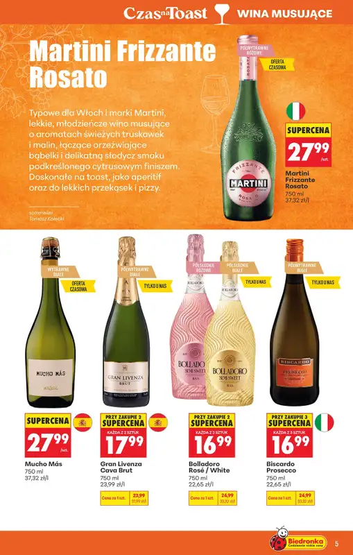 Biedronka - gazetka promocyjna Czas na Toast! od poniedziałku 05.10 do soboty 17.10 - strona 5