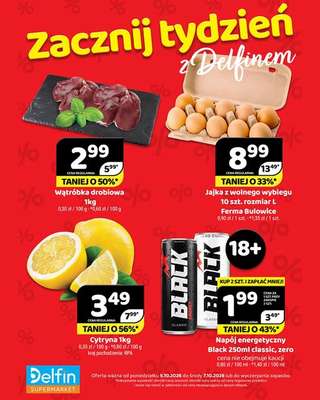 Delfin - gazetka promocyjna Zacznij tydzień z Delfinem od poniedziałku 05.10 do środy 07.10