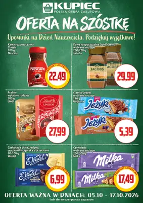 Kupiec - gazetka promocyjna Oferta plakatowa od poniedziałku 05.10 do soboty 17.10