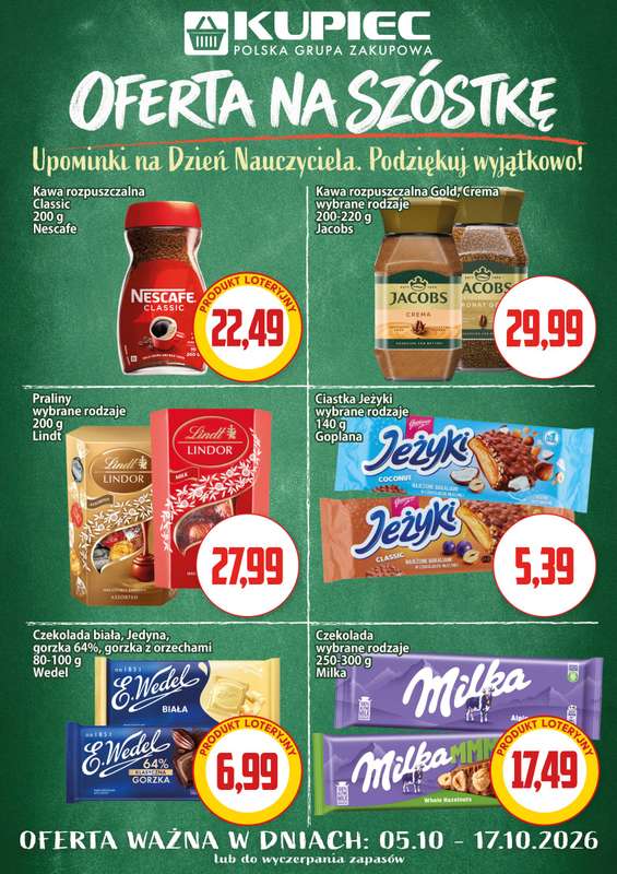 Kupiec - gazetka promocyjna Oferta plakatowa od poniedziałku 05.10 do soboty 17.10