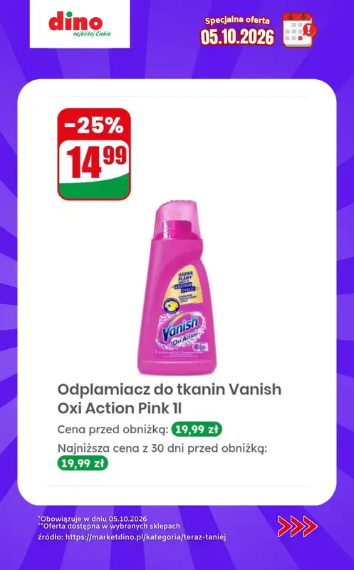 Dino - gazetka promocyjna Specjalna oferta na 05.10.2026 - promocje spoza gazetki od poniedziałku 05.10 do poniedziałku 05.10 - strona 10