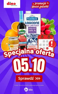Dino - gazetka promocyjna Specjalna oferta na 05.10.2026 - promocje spoza gazetki od poniedziałku 05.10 do poniedziałku 05.10