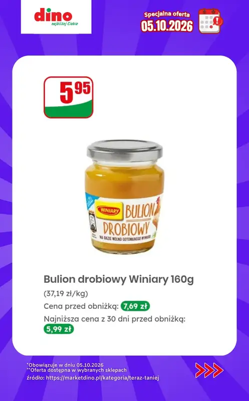 Dino - gazetka promocyjna Specjalna oferta na 05.10.2026 - promocje spoza gazetki od poniedziałku 05.10 do poniedziałku 05.10 - strona 7
