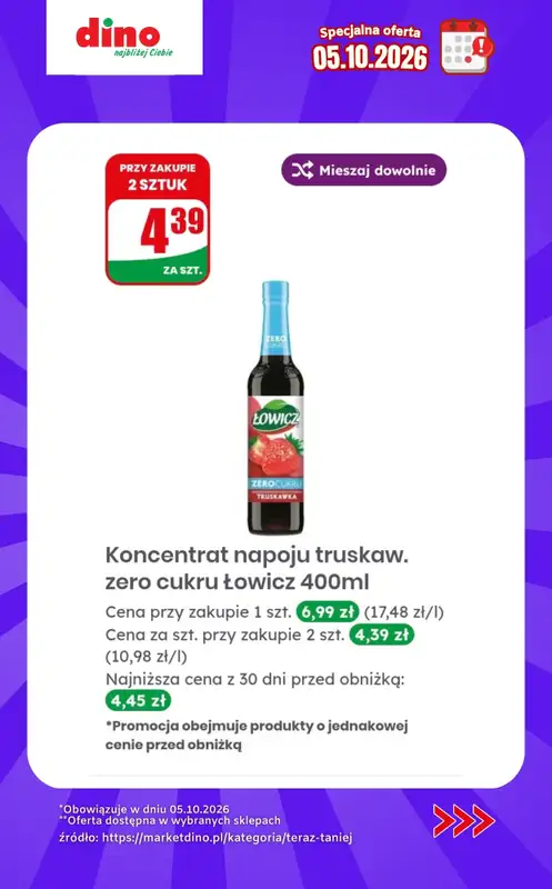 Dino - gazetka promocyjna Specjalna oferta na 05.10.2026 - promocje spoza gazetki od poniedziałku 05.10 do poniedziałku 05.10 - strona 6