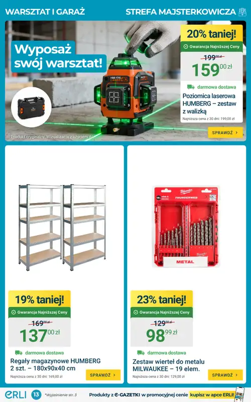 ERLI - gazetka promocyjna Gazetka od poniedziałku 05.10 do niedzieli 11.10 - strona 13
