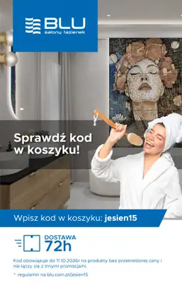 Blu Salony Łazienek - gazetka promocyjna Promocja na jesień! od poniedziałku 05.10 do niedzieli 11.10