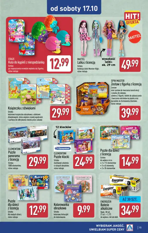 Aldi - gazetka promocyjna Aldi ma to coś! od środy 14.10 do soboty 17.10 - strona 15