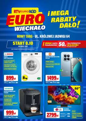 RTV EURO AGD - gazetka promocyjna Mega rabaty! Nowy Targ - Sprawdź! od czwartku 08.10 do soboty 10.10