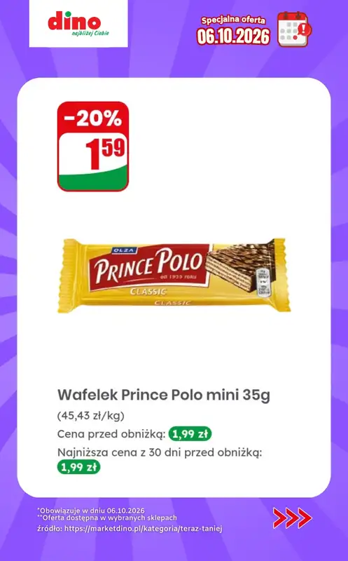 Dino - gazetka promocyjna Specjalna oferta na 06.10.2026 - promocje spoza gazetki od wtorku 06.10 do wtorku 06.10 - strona 8