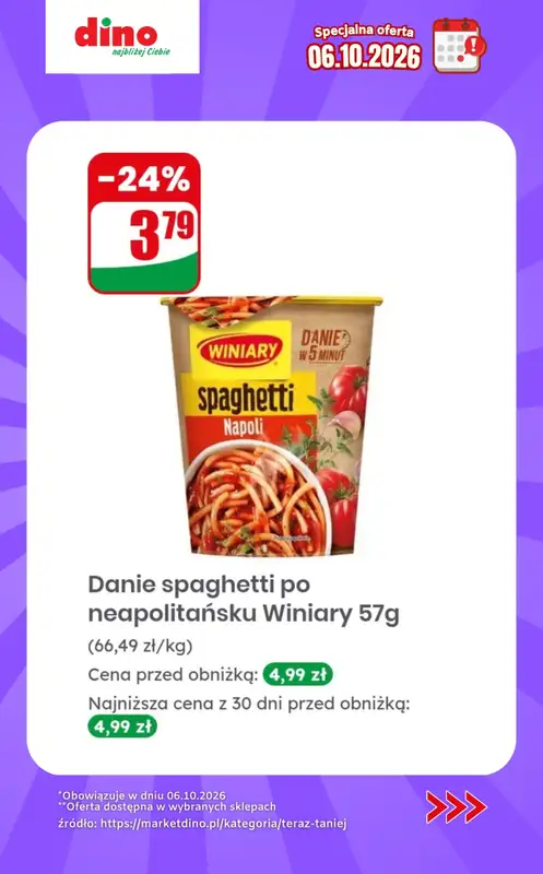 Dino - gazetka promocyjna Specjalna oferta na 06.10.2026 - promocje spoza gazetki od wtorku 06.10 do wtorku 06.10 - strona 3
