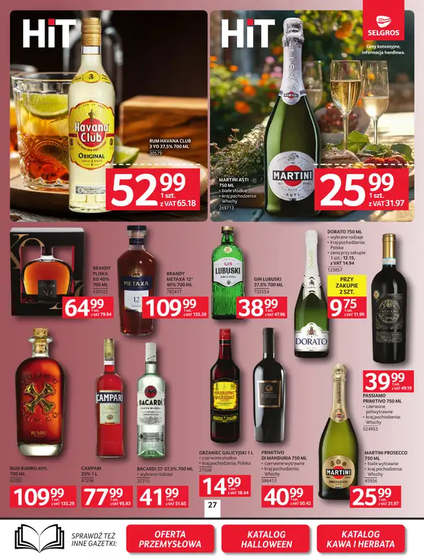 Selgros - gazetka promocyjna Oferta spożywcza od czwartku 08.10 do środy 21.10 - strona 27