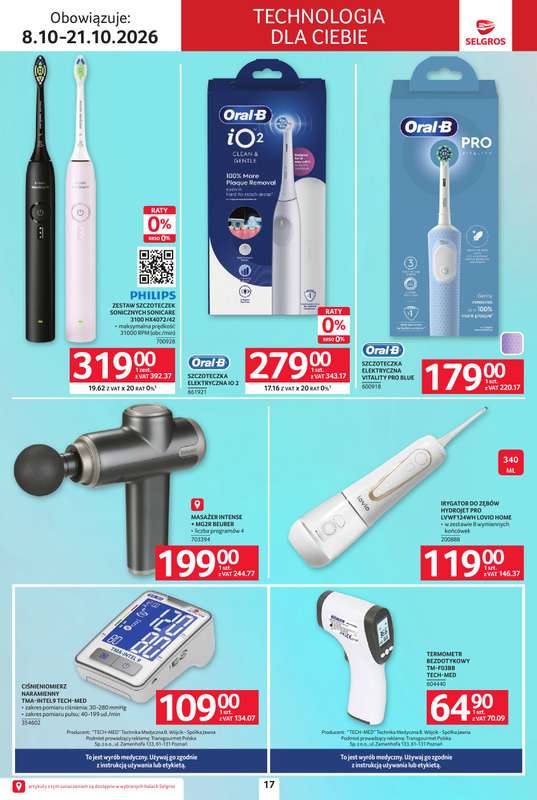Selgros - gazetka promocyjna Katalog Elektro od czwartku 08.10 do środy 21.10 - strona 17