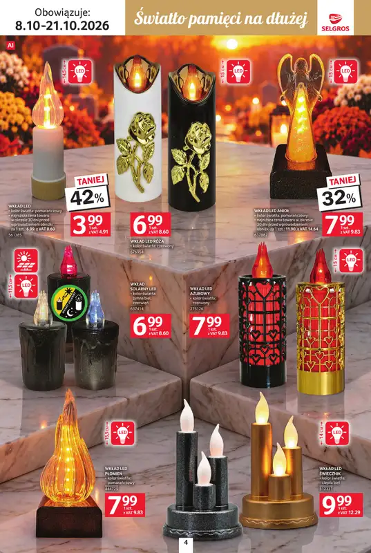 Selgros - gazetka promocyjna Katalog Wszystkich świętych od czwartku 08.10 do środy 21.10 - strona 4