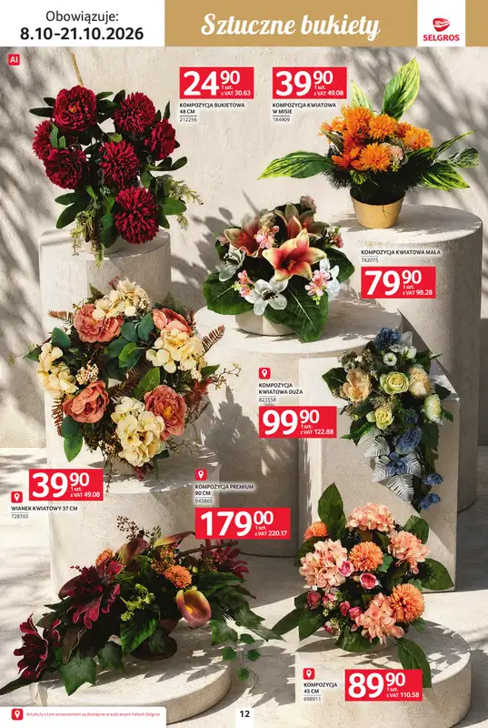 Selgros - gazetka promocyjna Katalog Wszystkich świętych od czwartku 08.10 do środy 21.10 - strona 12