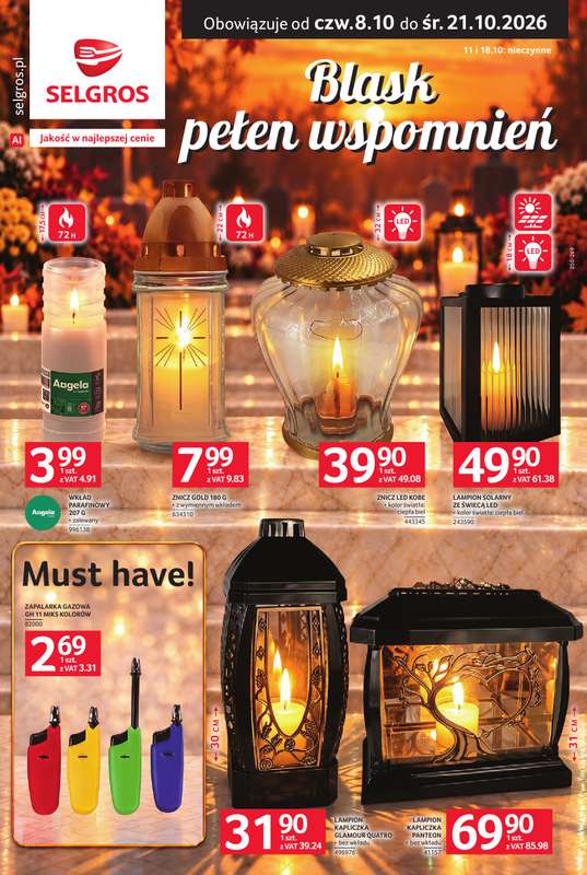 Selgros - gazetka promocyjna Katalog Wszystkich świętych od czwartku 08.10 do środy 21.10