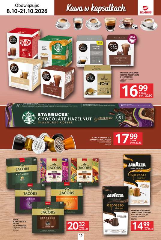 Selgros - gazetka promocyjna Katalog kawa herbata od czwartku 08.10 do środy 21.10 - strona 16