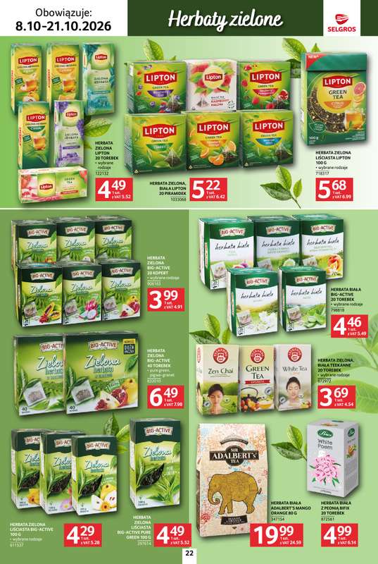 Selgros - gazetka promocyjna Katalog kawa herbata od czwartku 08.10 do środy 21.10 - strona 22