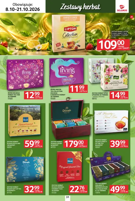 Selgros - gazetka promocyjna Katalog kawa herbata od czwartku 08.10 do środy 21.10 - strona 31