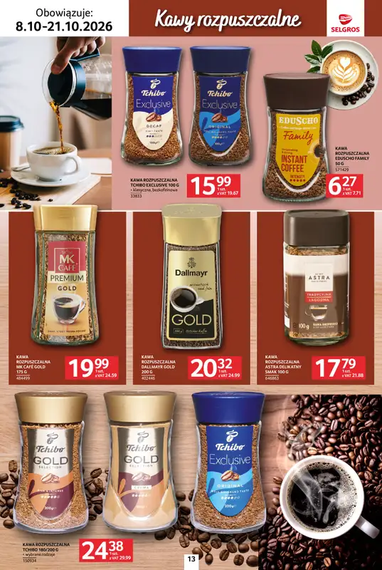 Selgros - gazetka promocyjna Katalog kawa herbata od czwartku 08.10 do środy 21.10 - strona 13