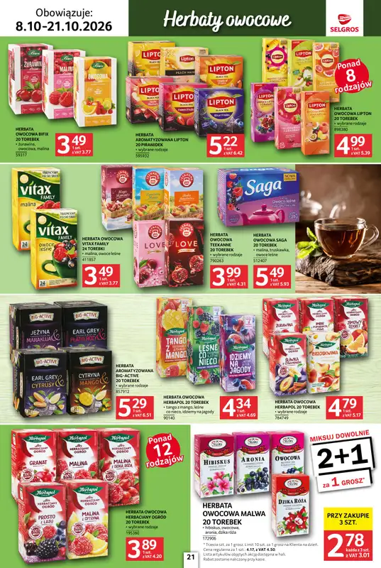 Selgros - gazetka promocyjna Katalog kawa herbata od czwartku 08.10 do środy 21.10 - strona 21