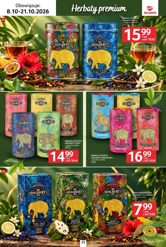 Selgros - gazetka promocyjna Katalog kawa herbata od czwartku 08.10 do środy 21.10 - strona 23