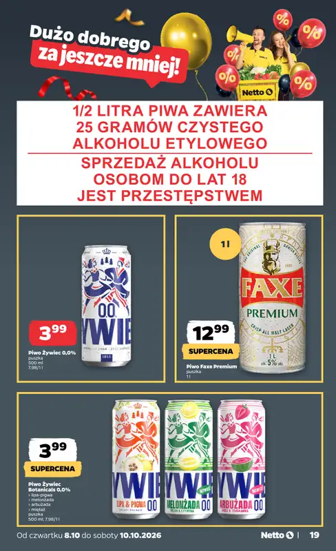 Netto - gazetka promocyjna Gazetka Spożywcza od czwartku 08.10 do soboty 10.10 - strona 19