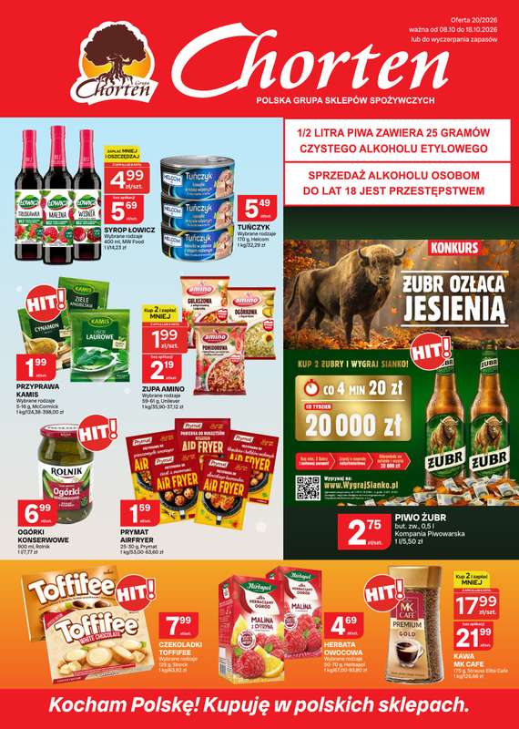 Chorten - gazetka promocyjna Gazetka Małopolska, Śląsk, Podkarpacie, Opolskie Market od czwartku 08.10 do niedzieli 18.10