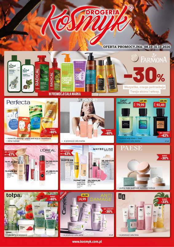 Drogeria Kosmyk - gazetka promocyjna Gazetka od czwartku 08.10 do soboty 31.10