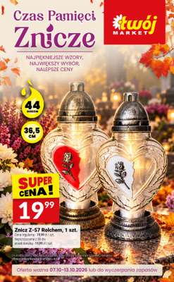 Twój Market - gazetka promocyjna Katalog znicze od środy 07.10 do wtorku 13.10